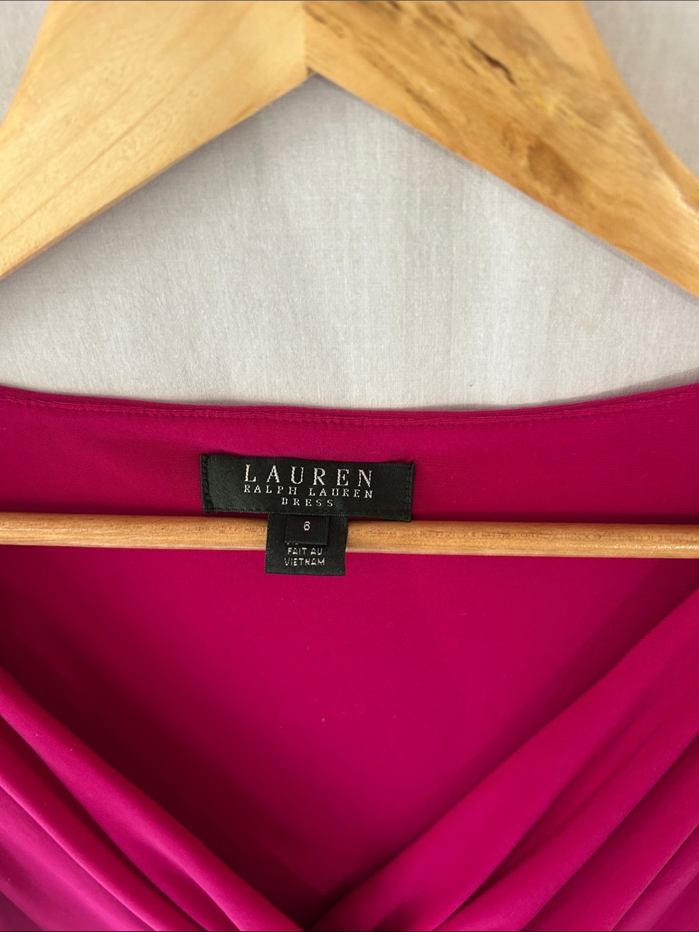 Ralph Lauren Sleeveless V-Neck Midi Dress in Fuchsia - Picture 2 of 4